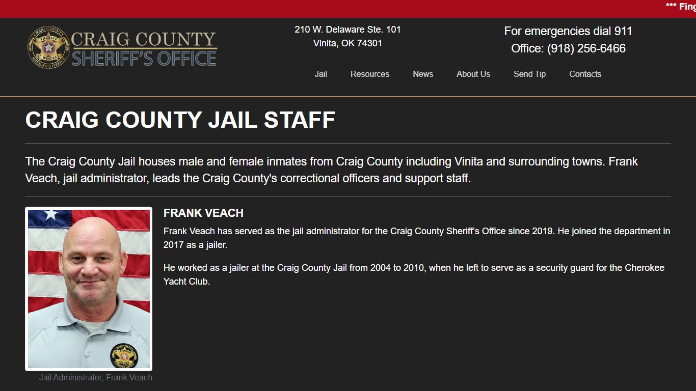 Craig County Jail Staff - Craig County Sheriff's Office